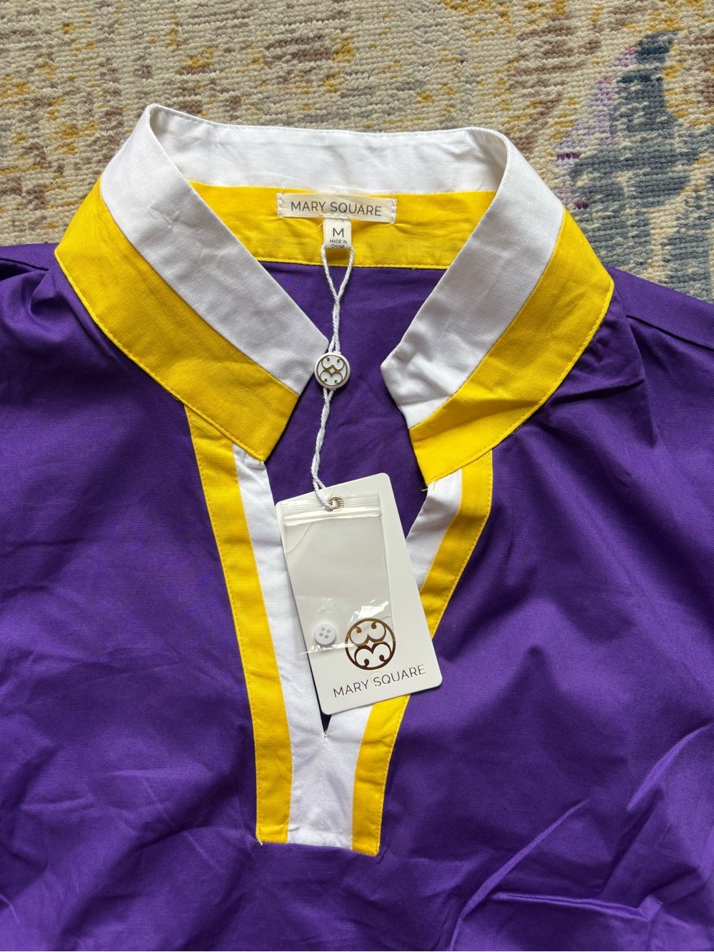 Mary Square Tricia Top Purple/Gold - Picture 5 of 7